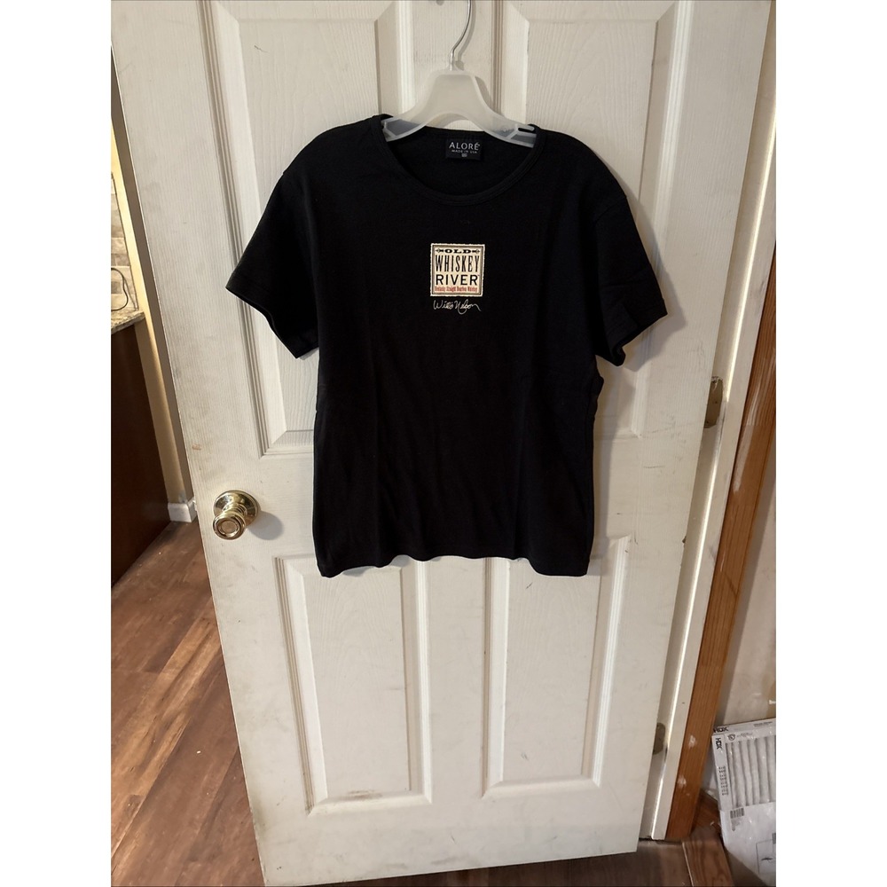 Vintage Willie Nelson Whiskey River Chick Baby Tee Alore Black 2XL Made in USA